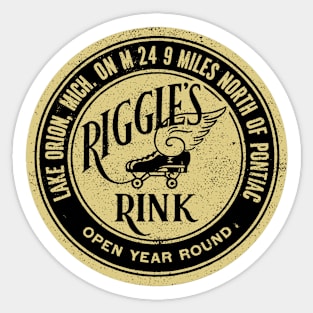 Vintage Roller Skating Lake Orion Michigan Sticker